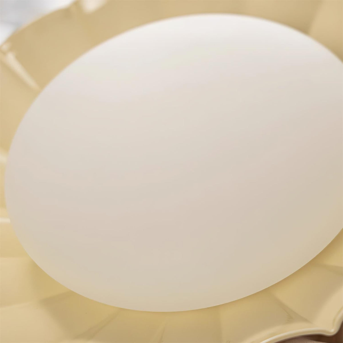 Flush Mount LED Ceiling Light 10 in Scalloped Shade for Bedroom Living Room Ambient Glow Metal Fixture Indoor Low Profile Modern Lighting | Thomler
