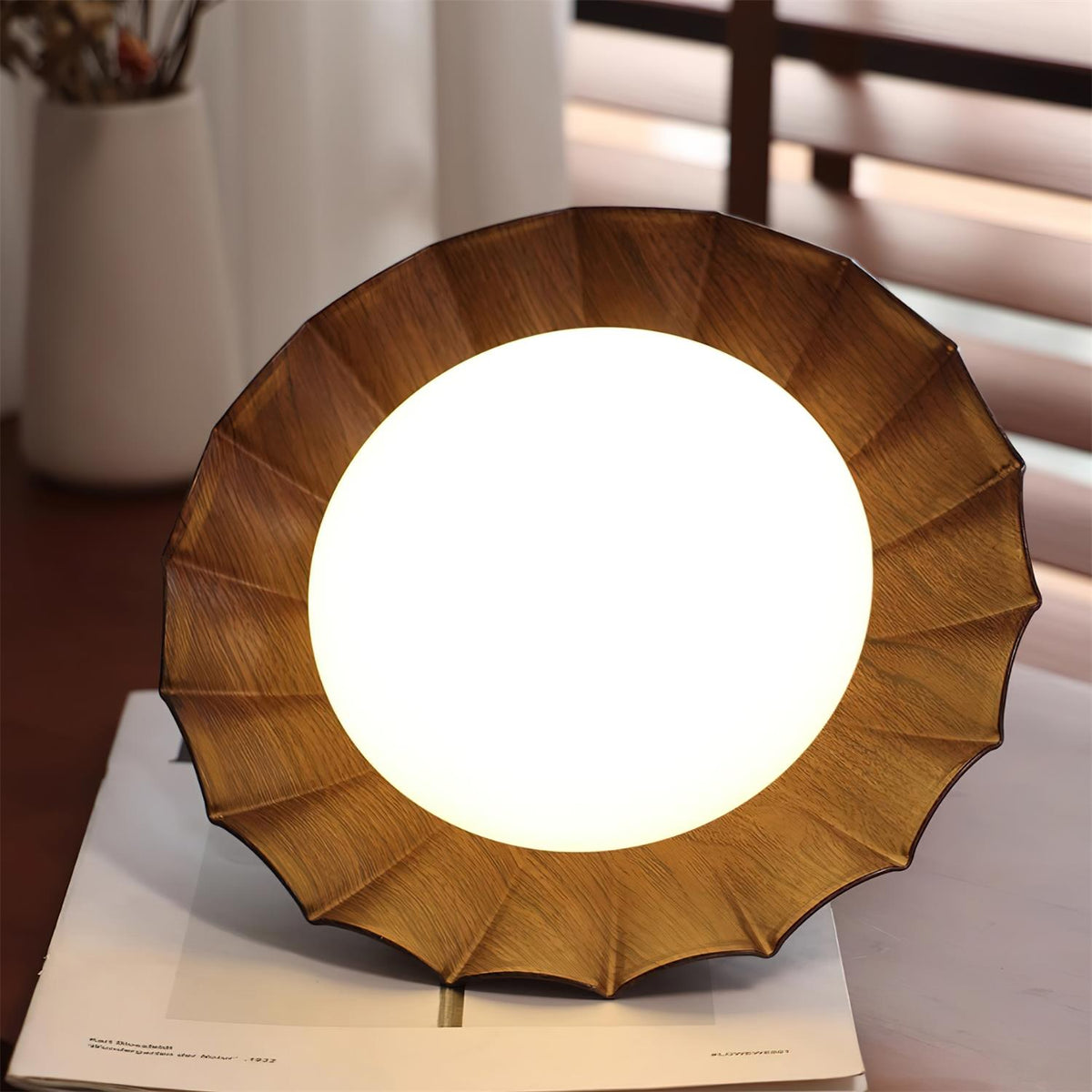 Flush Mount LED Ceiling Light 10 in Scalloped Shade for Bedroom Living Room Ambient Glow Metal Fixture Indoor Low Profile Modern Lighting | Thomler