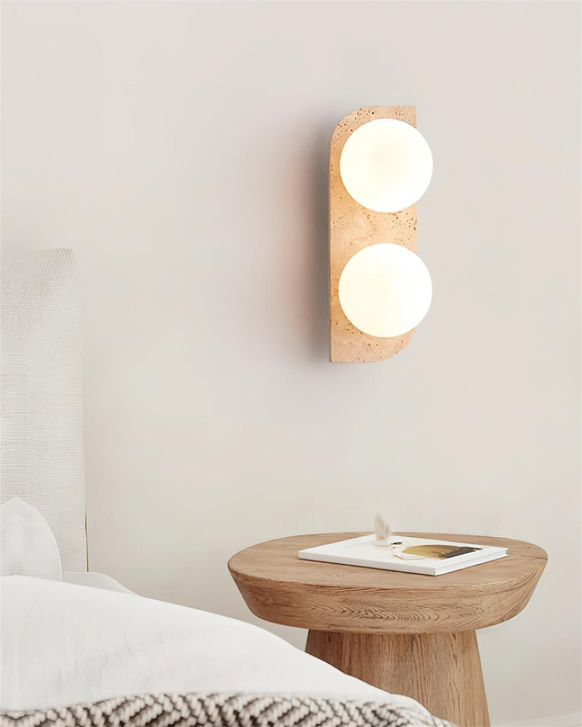 Natural Stone Sconce with G9 Socket – Textured Travertine Accent Fixture for Powder Rooms, Corridors & Bedrooms – 7W LED Compatible – Single | Thomler