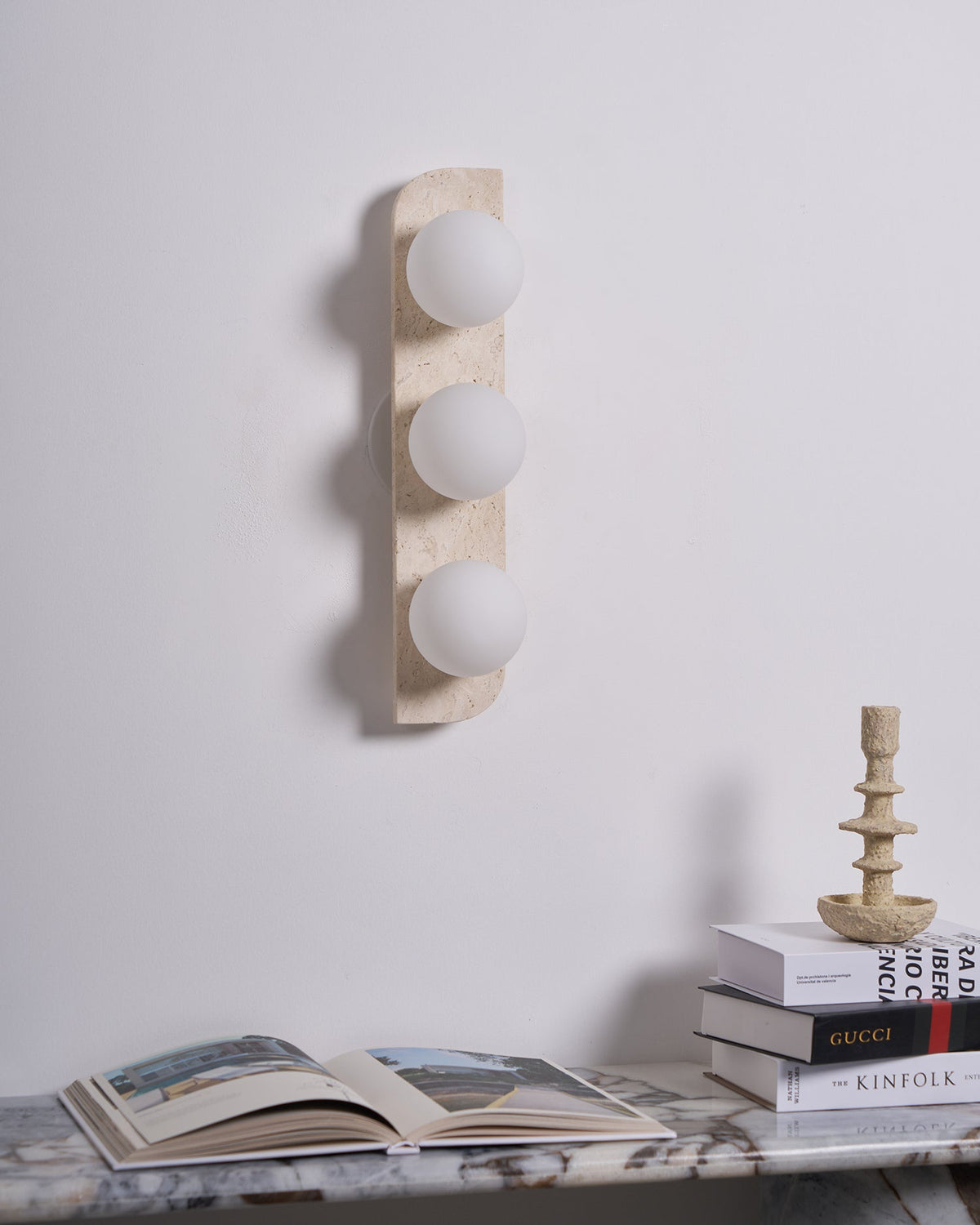 Natural Stone Sconce with G9 Socket – Textured Travertine Accent Fixture for Powder Rooms, Corridors & Bedrooms – 7W LED Compatible – Single | Thomler
