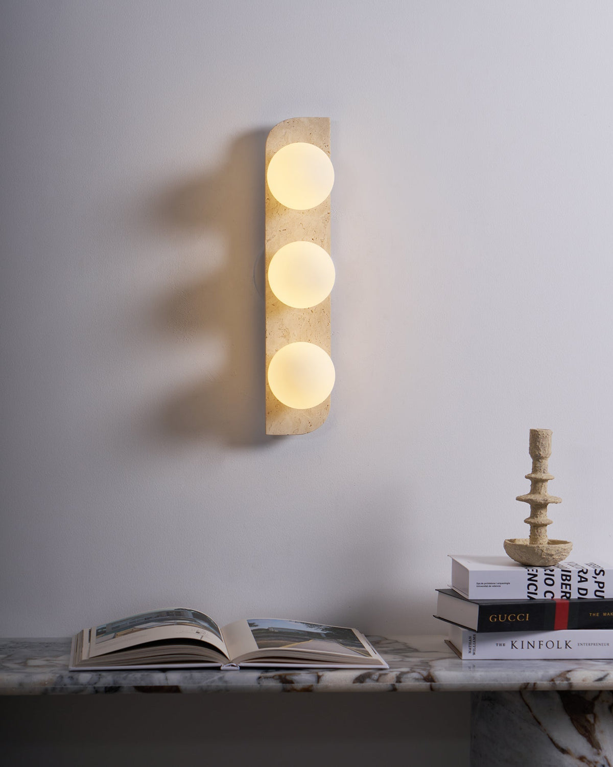 Natural Stone Sconce with G9 Socket – Textured Travertine Accent Fixture for Powder Rooms, Corridors & Bedrooms – 7W LED Compatible – Single | Thomler