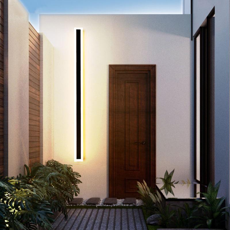 Lineare LED-Wandleuchte für den Außenbereich, 240 cm, wetterfeste Metallleuchte für Terrasse, Hauseingang, modernes, schlankes Architektur-Design | Thomler