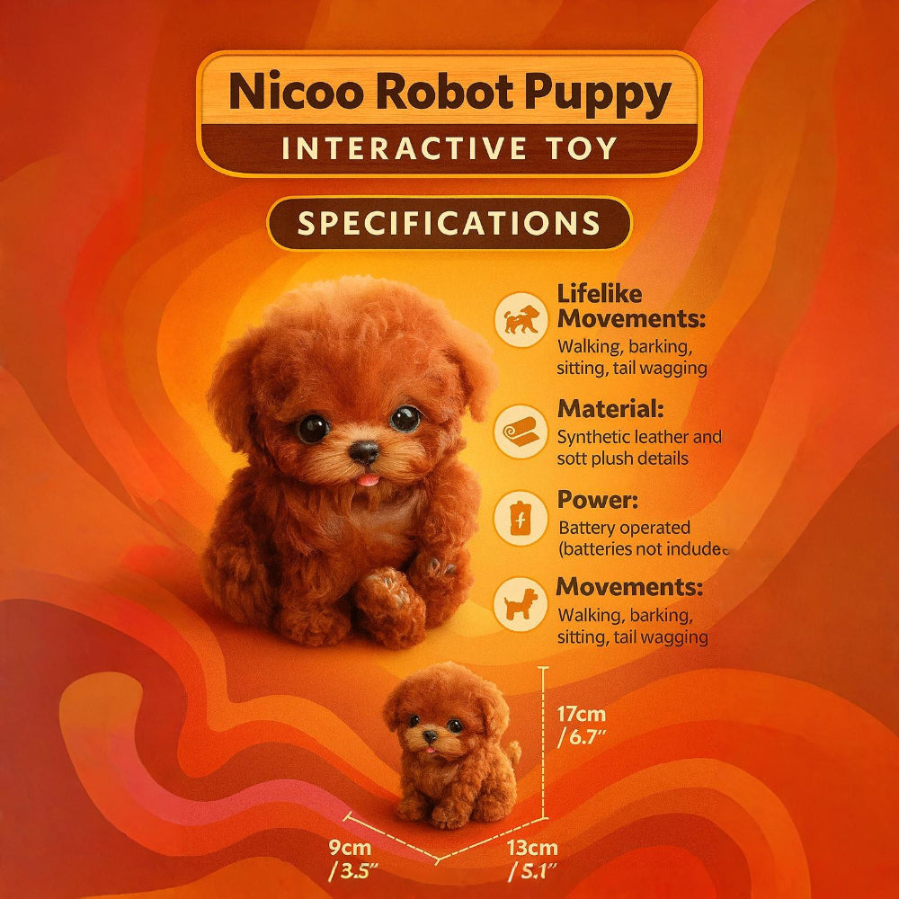 Electronic Pet Dog Toy for Kids – Touch & Sound Activated Robo Companion with Moving Tail & Barking Sounds