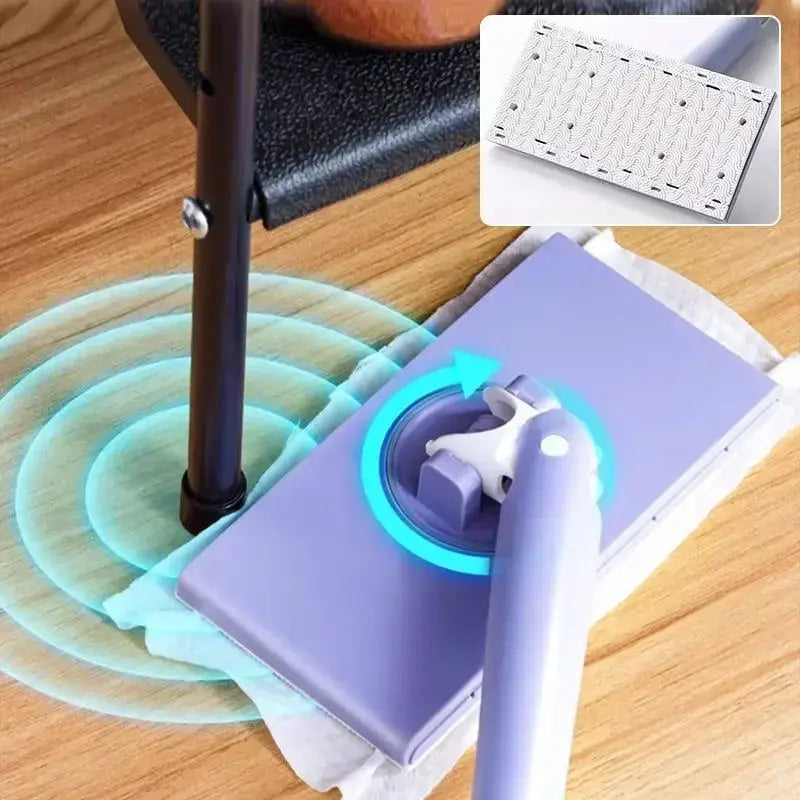 Flat Mop with 360° Swivel Head Push-Button Cloth Release for Tile Laminate Vinyl Parquet Home Kitchen Bathroom Hallway Quick Clean Lightweig | Thomler