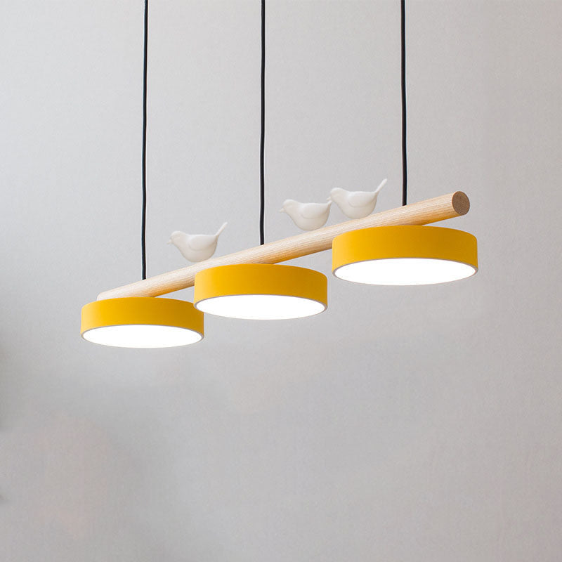 Linear LED Ceiling Light Fixture 36W 31.5 Inch Wood Iron Resin 3-Temperature Adjustable Flush Mount for Bedroom Living Room Hallway Kitchen | Thomler