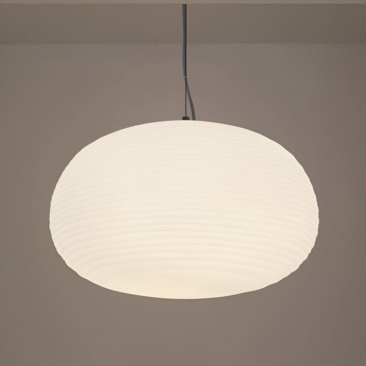 Frosted Glass Hanging Light Fixture with Ribbed Texture | Adjustable Ceiling Lamp for Dining Room Kitchen Island Cafe Restaurant Home | LED | Thomler