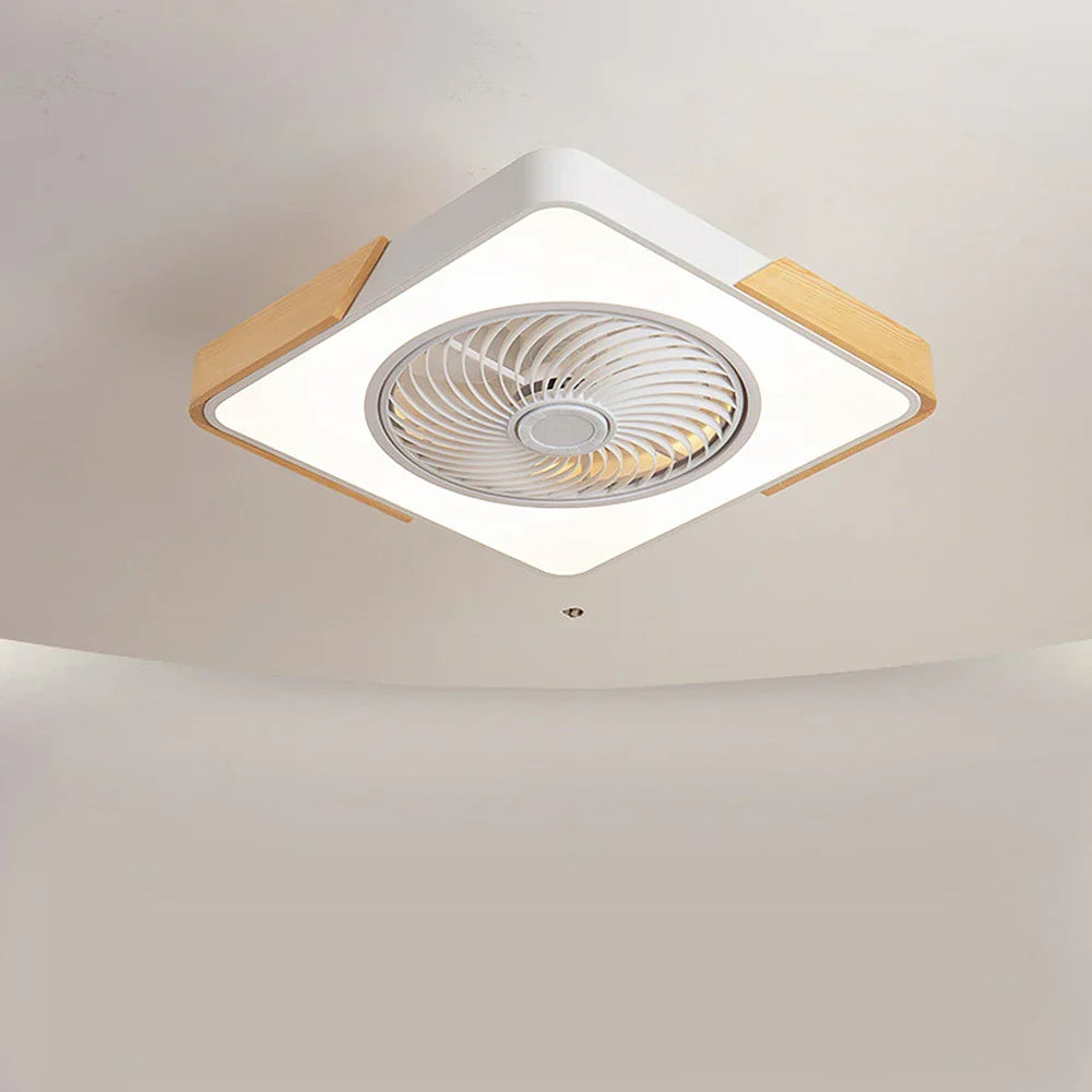 Wood Ceiling Fan with Dimmable LED Light & Remote 20 Inch for Bedroom Living Room Compact Indoor Airflow Cooling Rustic Decor | Thomler