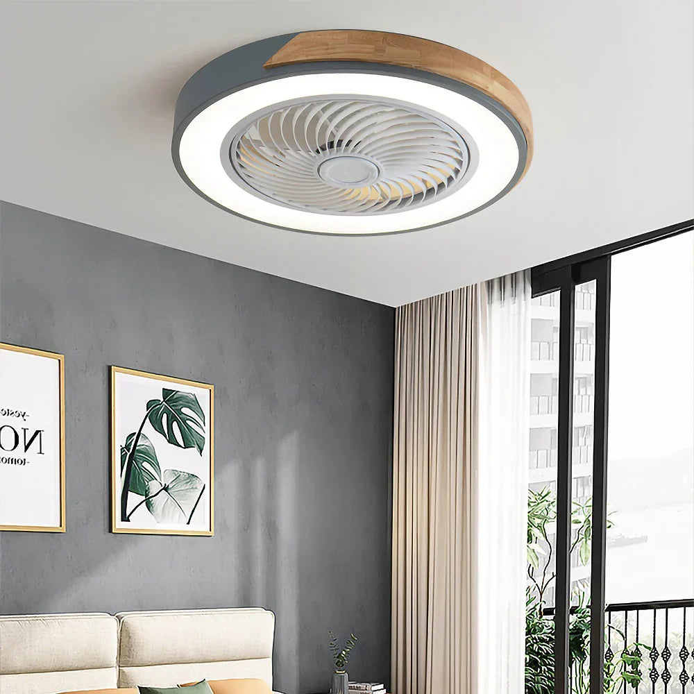 Wood Ceiling Fan with Dimmable LED Light & Remote 20 Inch for Bedroom Living Room Compact Indoor Airflow Cooling Rustic Decor | Thomler