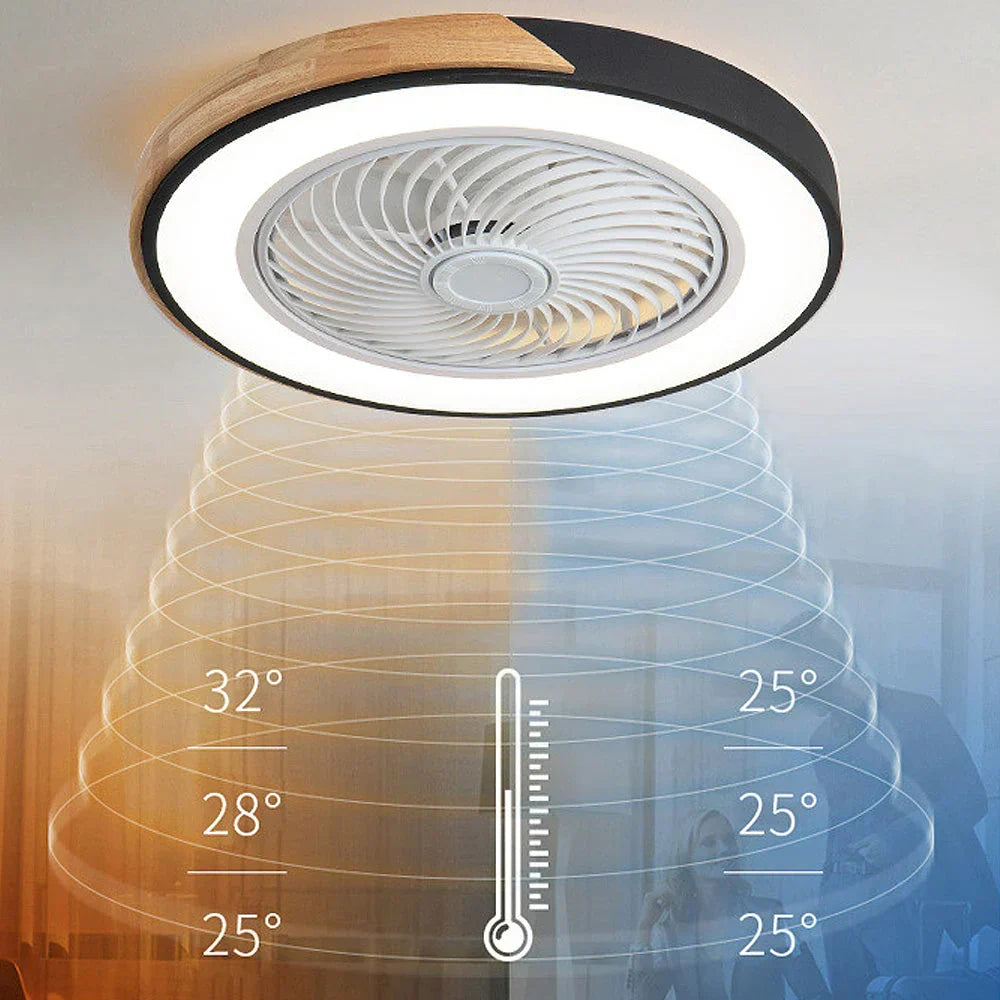 Wood Ceiling Fan with Dimmable LED Light & Remote 20 Inch for Bedroom Living Room Compact Indoor Airflow Cooling Rustic Decor | Thomler