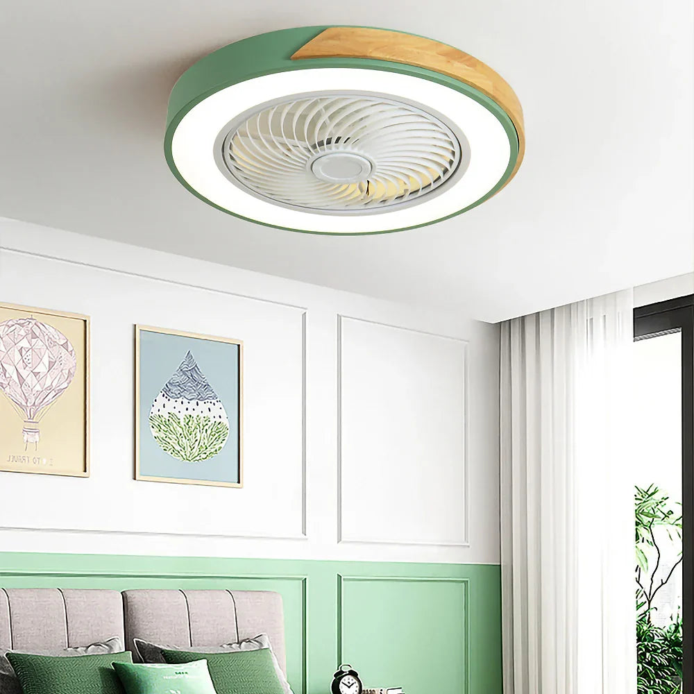 Wood Ceiling Fan with Dimmable LED Light & Remote 20 Inch for Bedroom Living Room Compact Indoor Airflow Cooling Rustic Decor | Thomler