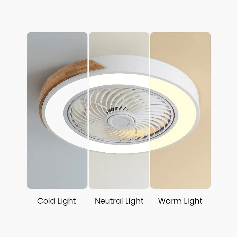 Wood Ceiling Fan with Dimmable LED Light & Remote 20 Inch for Bedroom Living Room Compact Indoor Airflow Cooling Rustic Decor | Thomler