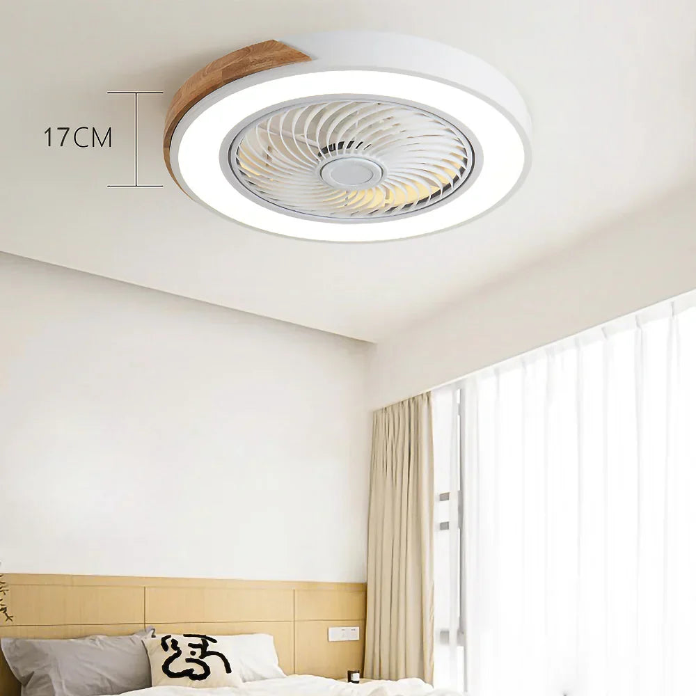 Wood Ceiling Fan with Dimmable LED Light & Remote 20 Inch for Bedroom Living Room Compact Indoor Airflow Cooling Rustic Decor | Thomler