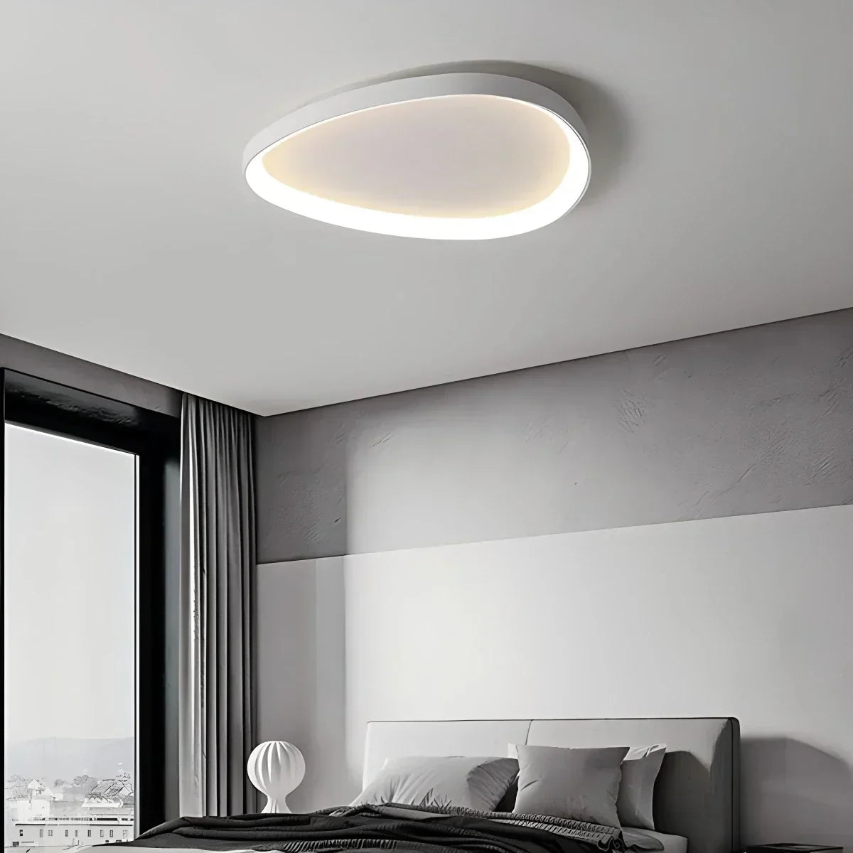 Flush Mount LED Ceiling Light Fixture with Remote Dimmer and Color Temperature Control for Bedroom, Hallway, Living Room – Energy-Efficient | Thomler
