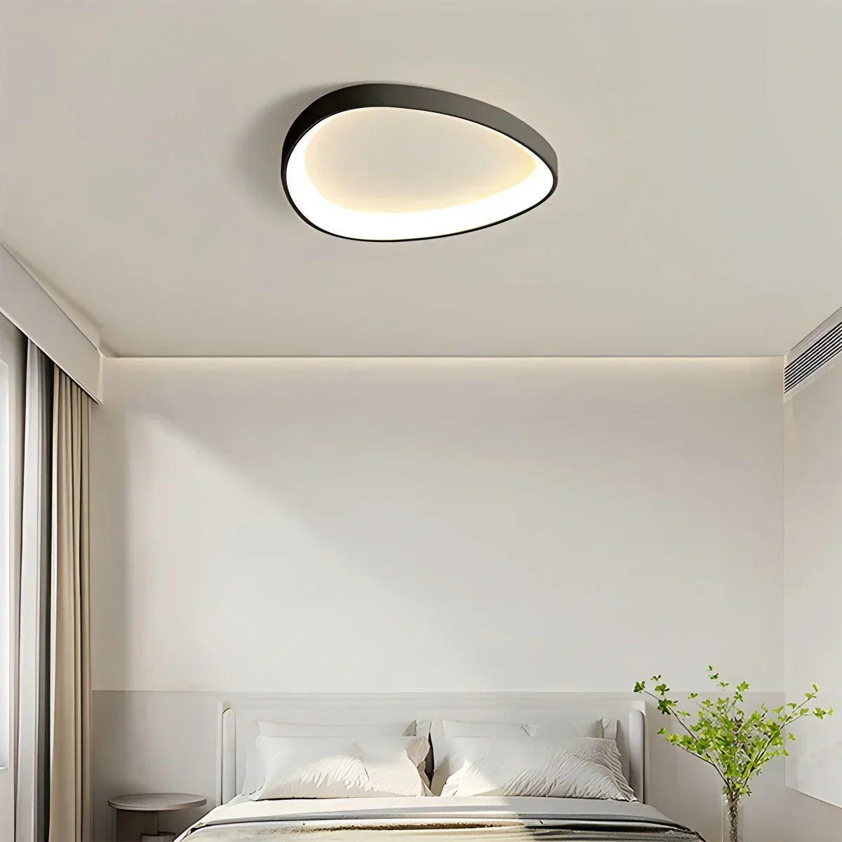 Flush Mount LED Ceiling Light Fixture with Remote Dimmer and Color Temperature Control for Bedroom, Hallway, Living Room – Energy-Efficient | Thomler