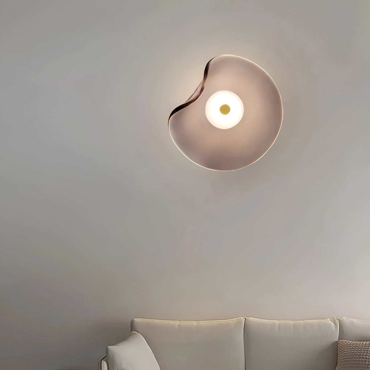 Curved Glass LED Wall Sconce 10 in Warm White Bidirectional Light Fixture for Bedroom Hallway Living Room Modern Indoor Accent Lighting | Thomler