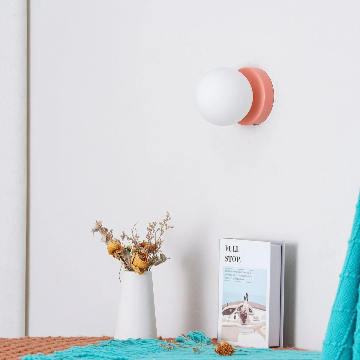Compact Glass Sconce Light 3.9 in White Accent Fixture Bedside Hallway Nordic Minimalist G9 LED Downlight Indoor Mounted | Thomler