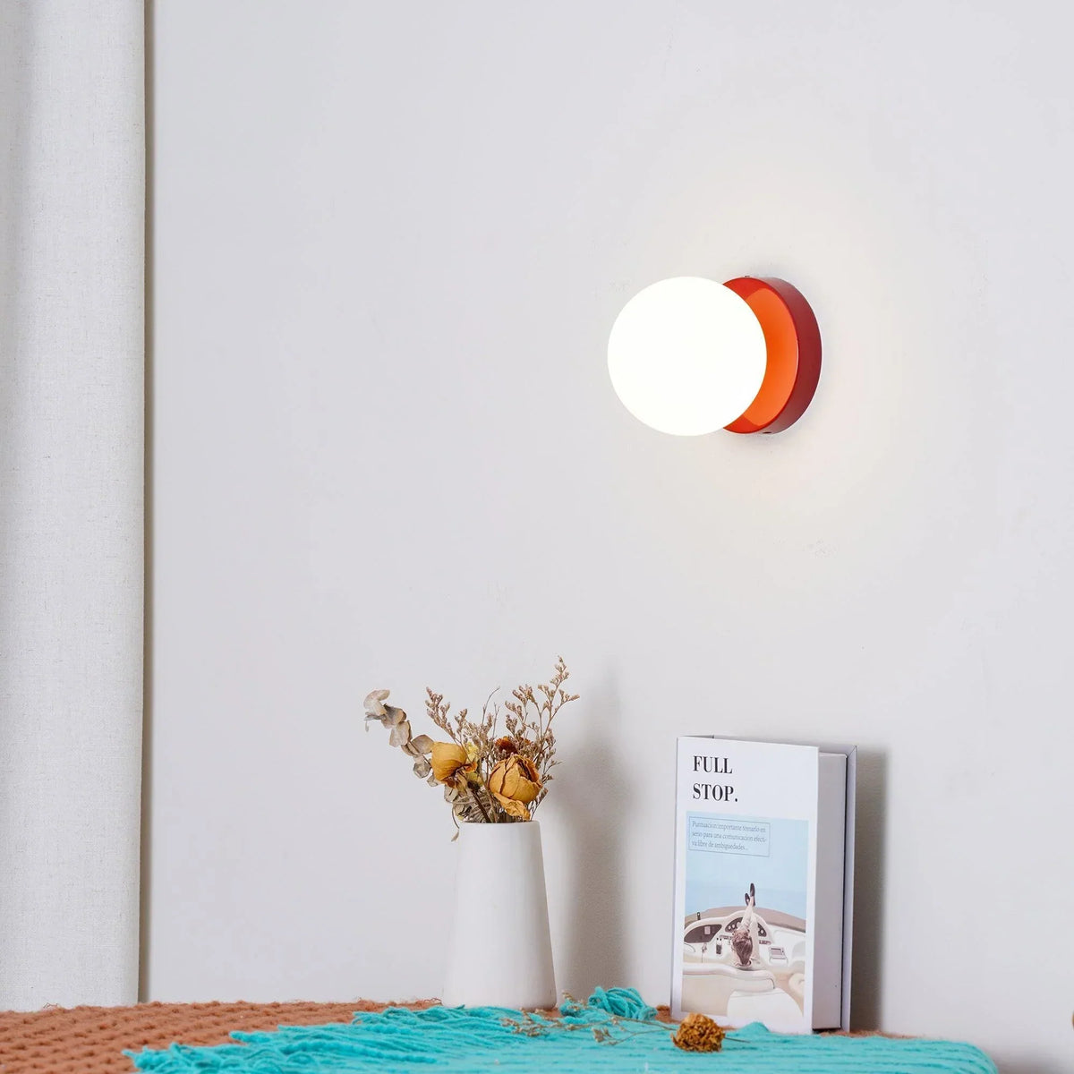 Compact Glass Sconce Light 3.9 in White Accent Fixture Bedside Hallway Nordic Minimalist G9 LED Downlight Indoor Mounted | Thomler