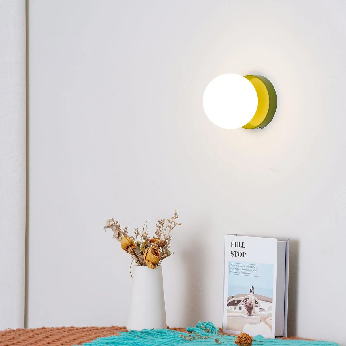 Compact Glass Sconce Light 3.9 in White Accent Fixture Bedside Hallway Nordic Minimalist G9 LED Downlight Indoor Mounted | Thomler