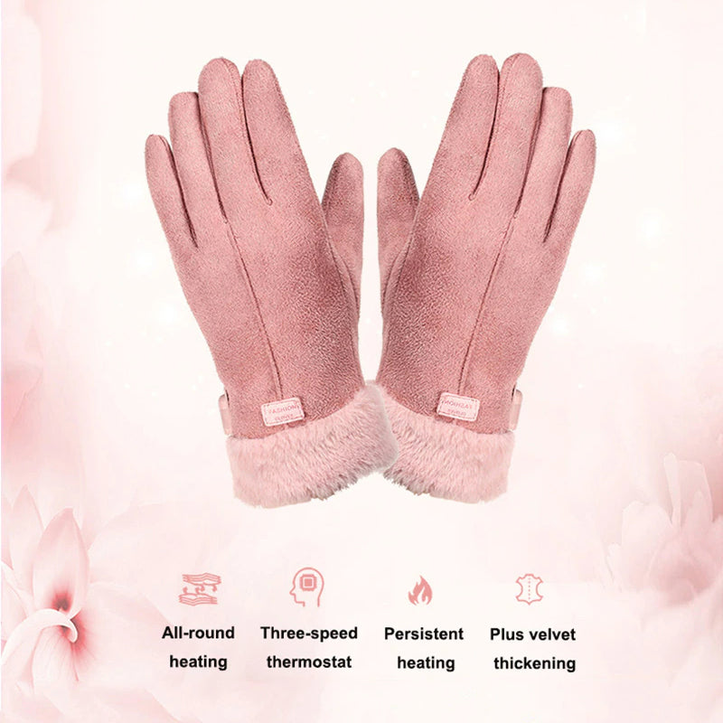 Beheizbare Damen-Handschuhe mit Akku und Touchscreen-Fingerspitzen – Winter-Handwärmer
