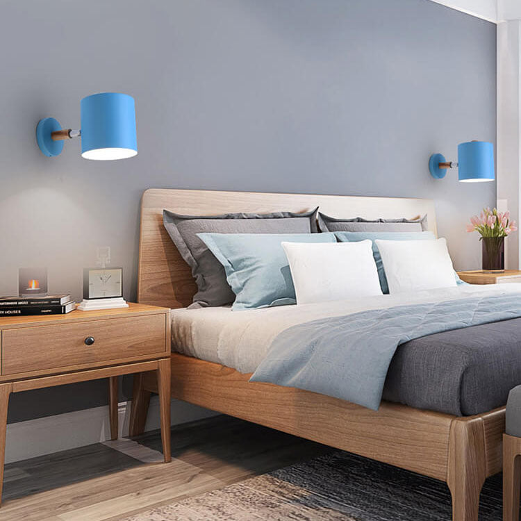 Schwenkbare Wandleuchte E27 Fassung 5 aus Metall & Holz Rosa Nachttischlampe für Schlafzimmer Leseecke Arbeitsbeleuchtung Modern Minimalistisch Flur | Thomler