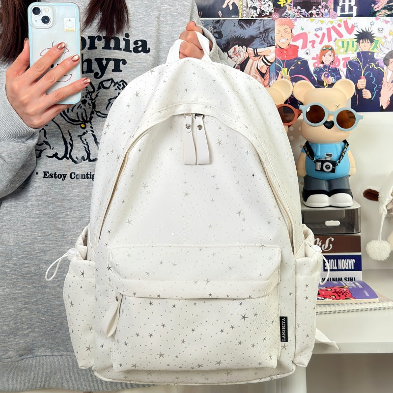 Rucksack mit Sternenmuster und mehreren Staufächern, gepolsterte Träger