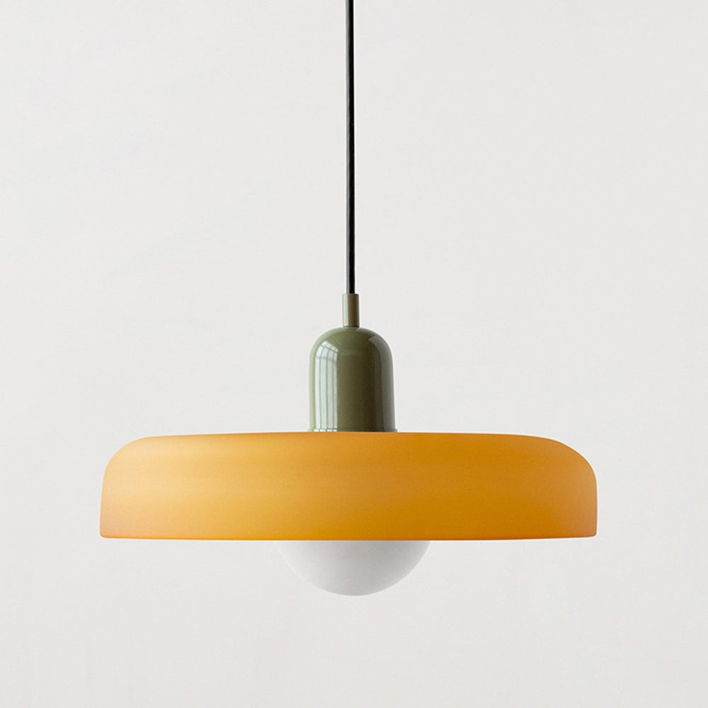Handcrafted Art Glass Dome Pendant Light, Adjustable Modern Hanging Fixture for Dining Room Kitchen Island Living Room | Thomler