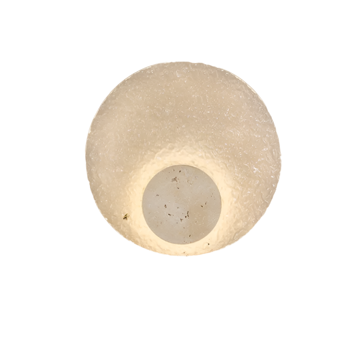 Circular Stone-Effect LED Sconce 12-Inch Diameter Flush-Mount Fixture for Hallways Bedrooms Living Rooms Modern Minimalist Design with Adjus | Thomler
