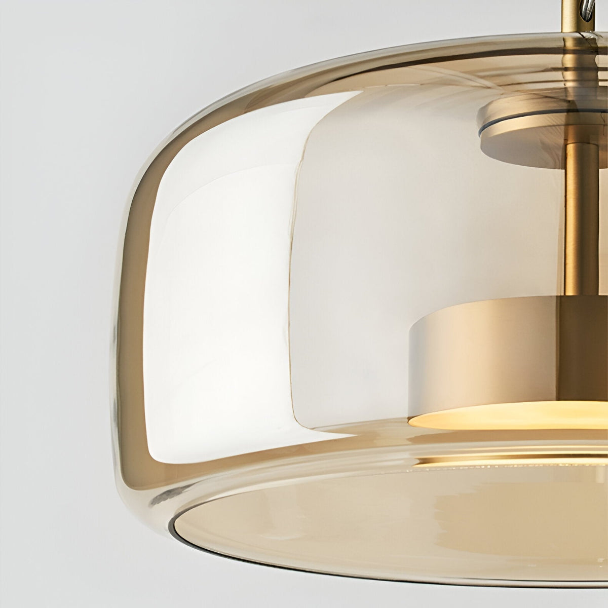 Triple Glass Dome Ceiling Light 15 in Adjustable Height for Kitchen Island Dining Room Modern Hanging Fixture Gray Smoked Finish | Thomler