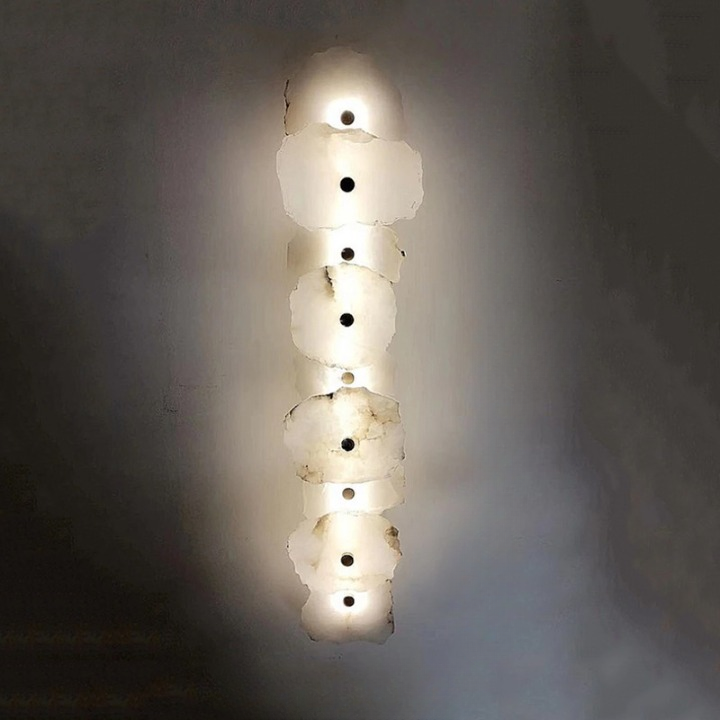 Stone Sconce Light LED Warm Glow for Stairs Entryway Vertical Mount Accent Fixture 5-Inch Contemporary Wall Lighting for Narrow Spaces | Thomler