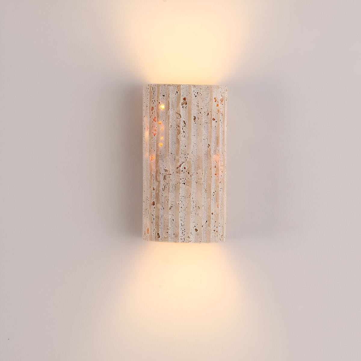 Travertine Sconce Fixture 6.5 Inch Bidirectional Illumination Indoor Outdoor Corridor Entry Facade Architectural Hardscape Garden Terrace Co | Thomler