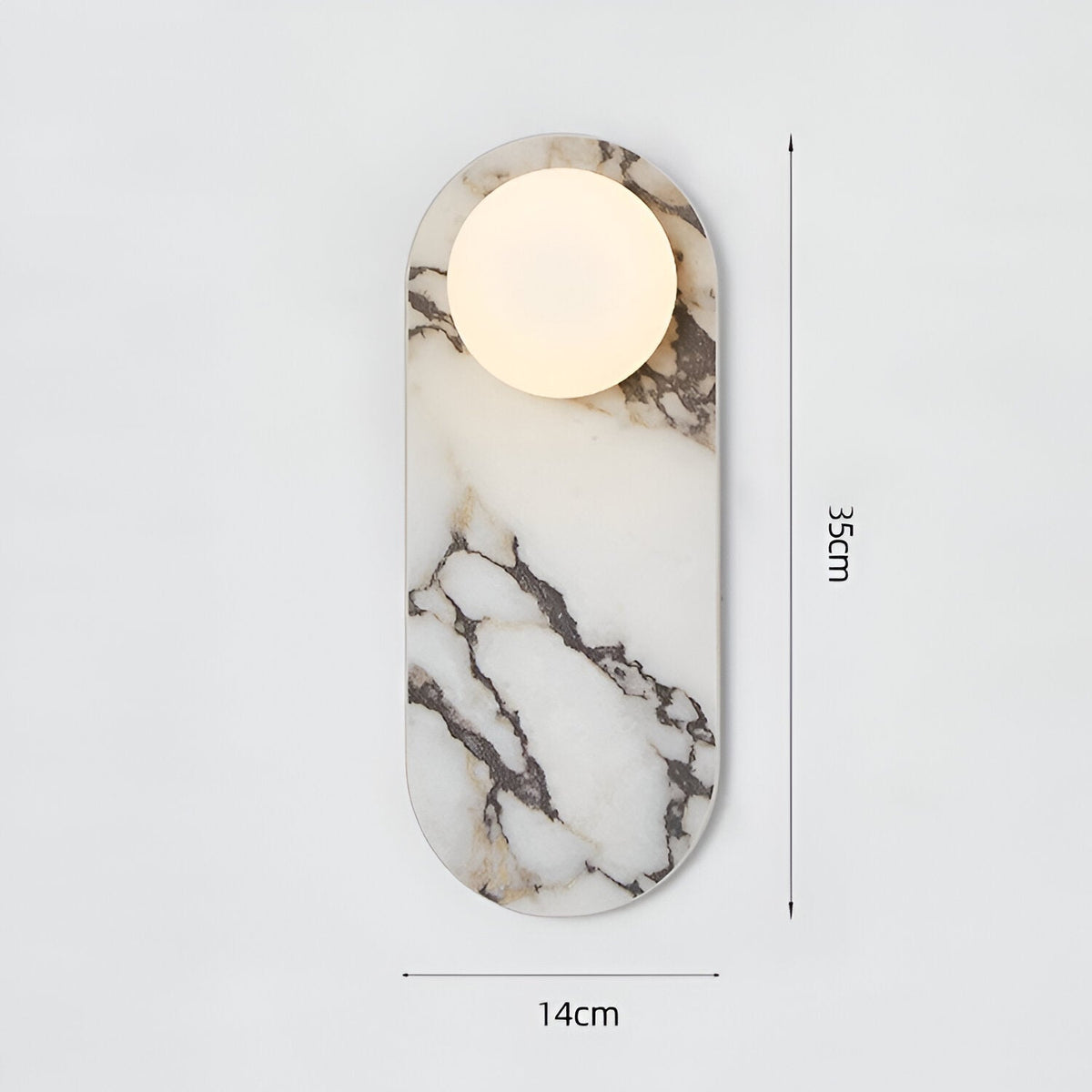 Sculptural Stone & Glass Sconce Light with Warm LED Glow for Hallway Living Room Bedroom Entryway Interior Accent Lighting Modern Minimalist | Thomler