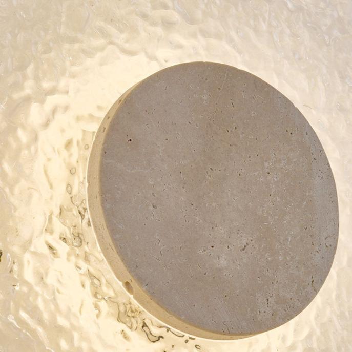 Runde Stein-Wandleuchte mit Acryl-Diffusor, 30 cm LED, warmweiß oder dreifarbig, Innenbeleuchtung für Schlafzimmer, Eingangsbereiche, moderne Innenräume Nat | Thomler