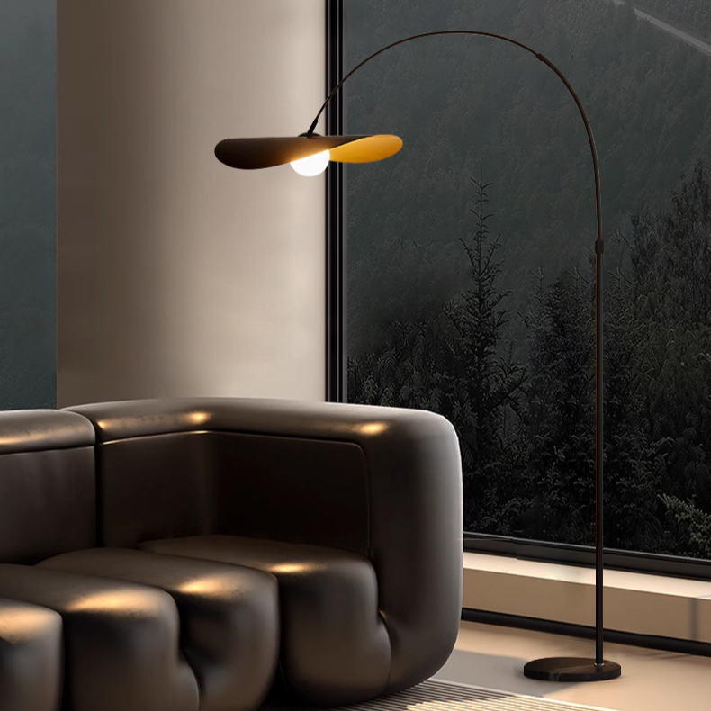Gebogene Bogenstehlampe mit LED, höhenverstellbar 180–200 cm, Eisendesign für Leseecke, Schlafzimmer, Büro, modernes minimalistisches Decken-Arbeitslicht | Thomler