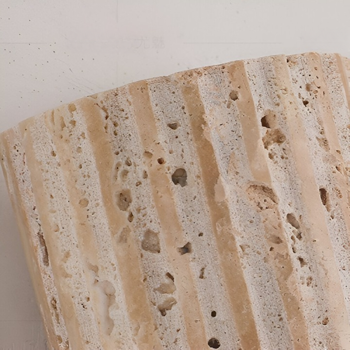Travertine Sconce Fixture 6.5 Inch Bidirectional Illumination Indoor Outdoor Corridor Entry Facade Architectural Hardscape Garden Terrace Co | Thomler