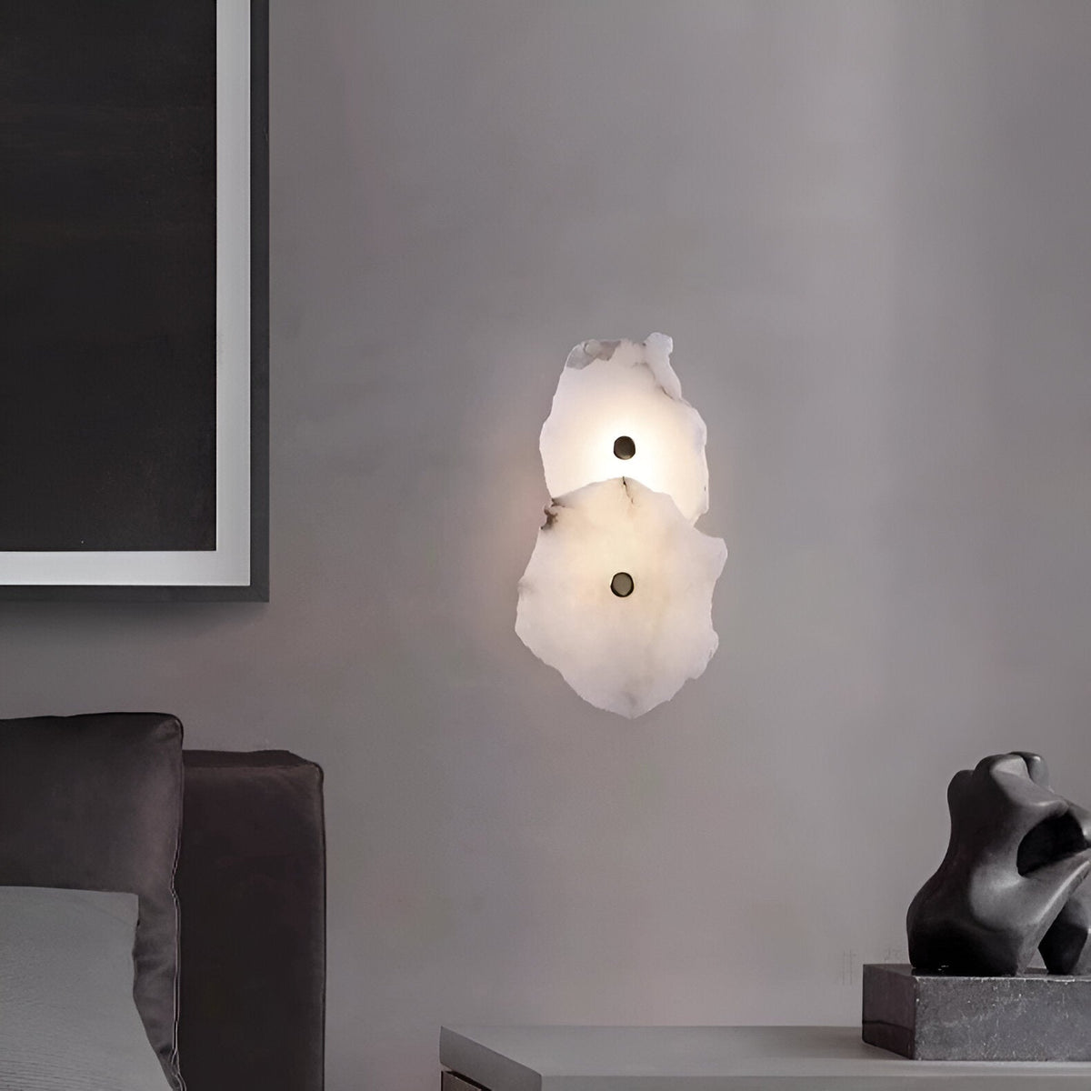 Stone Sconce Light LED Warm Glow for Stairs Entryway Vertical Mount Accent Fixture 5-Inch Contemporary Wall Lighting for Narrow Spaces | Thomler