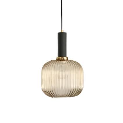 Lámpara de techo de cristal tintado con casquillo E27, pantalla de 12 pulgadas para comedor, isla de cocina, bar, salón, cable ajustable, diseño de inspiración escandinava | Thomler