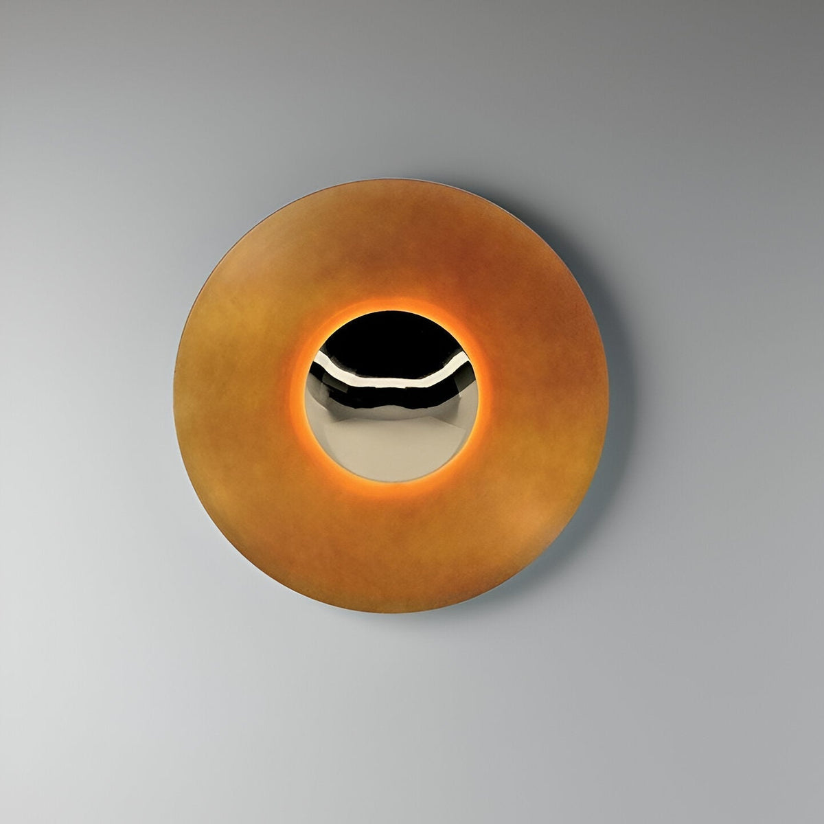 Round Iron LED Wall Sconce 16 in Diameter Ambient Light Fixture Hallway Bedroom Living Room Contemporary Circle Mount | Thomler