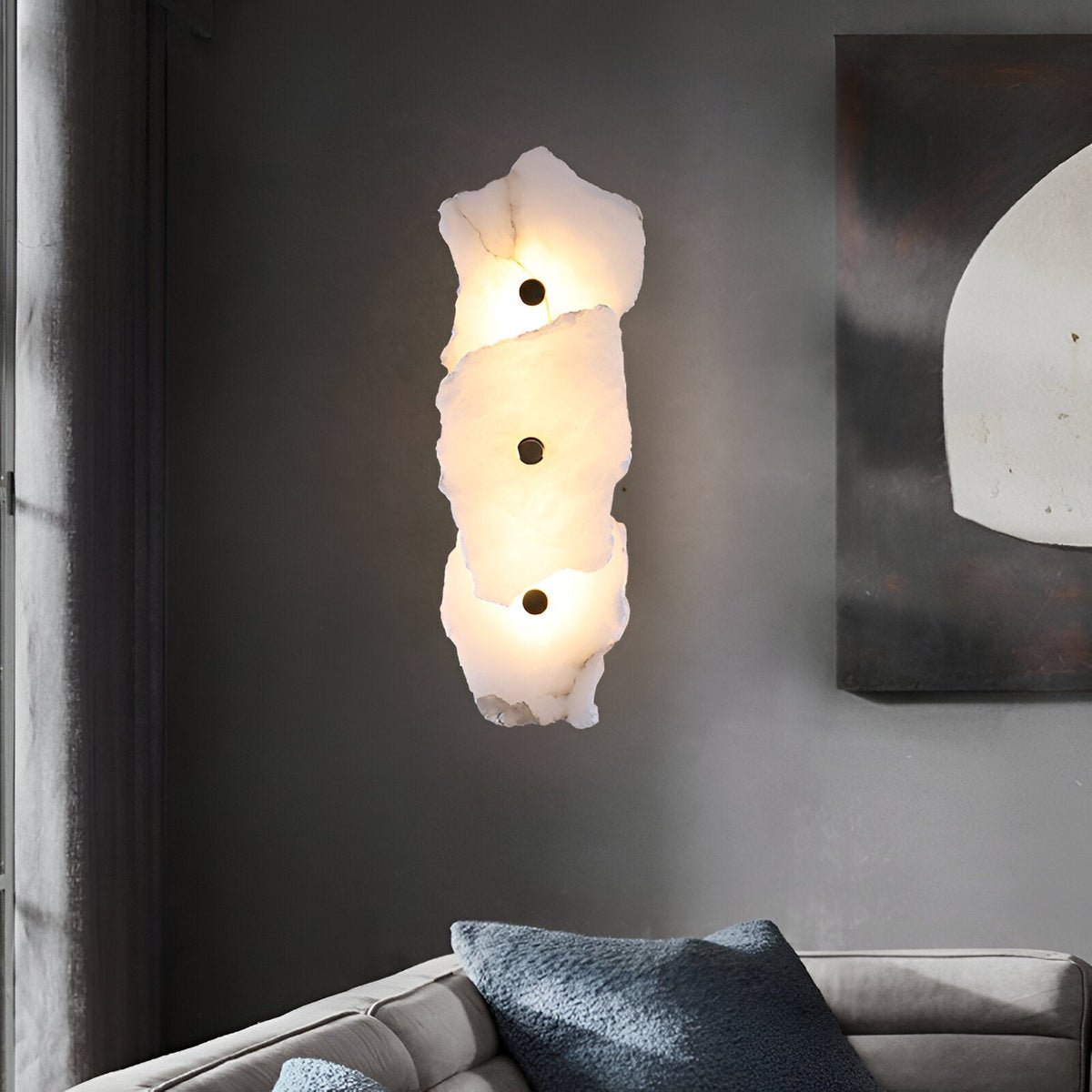 Stone Sconce Light LED Warm Glow for Stairs Entryway Vertical Mount Accent Fixture 5-Inch Contemporary Wall Lighting for Narrow Spaces | Thomler
