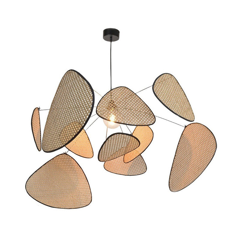 Handwoven Wicker Hanging Fixture with Soft Glow LED for Dining Areas and Bedrooms | Adjustable Height 59 inches | Thomler