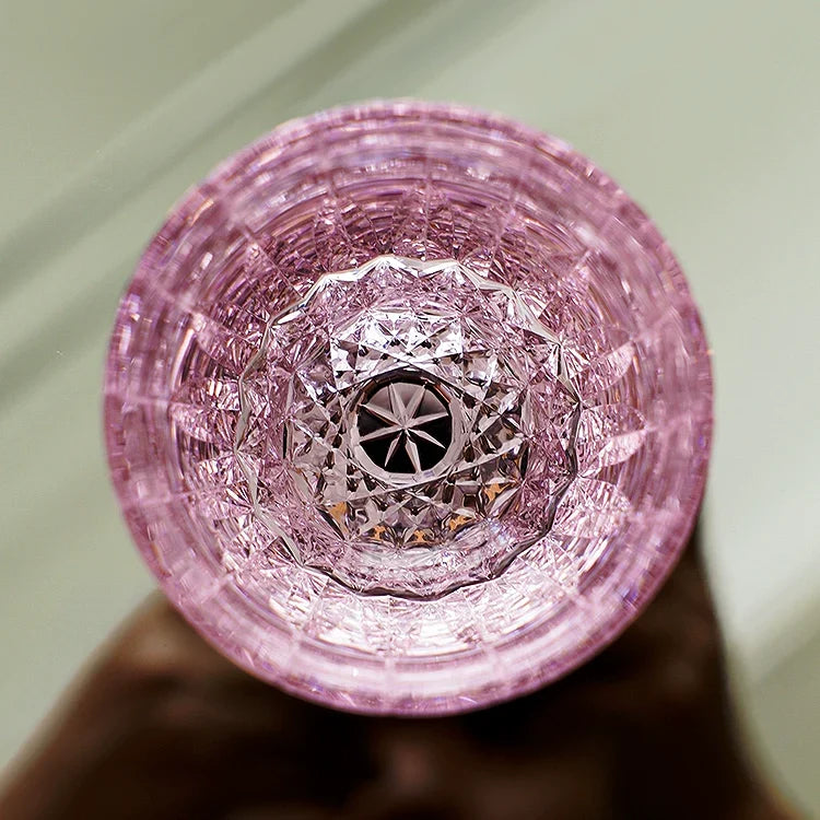 Vaso de whisky de cristal tallado a mano con facetas de diamante en caja de presentación para bourbon, escocés y cócteles | Thomler
