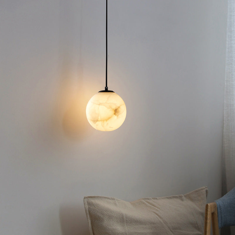 Hängende Deckenleuchte Stone Globe, 10-15 cm, verstellbares Kabel, moderne minimalistische Leuchte für Schlafzimmer, Esszimmer, Küche, Wohnbereich, Eingangsbereich