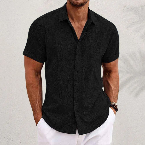 Atmungsaktives Kurzarm-Hemd für Herren – Leichtes Button-Down-Hemd aus Baumwollmix für sommerliche Freizeit & Büro