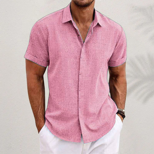 Atmungsaktives Kurzarm-Hemd für Herren – Leichtes Button-Down-Hemd aus Baumwollmix für sommerliche Freizeit & Büro