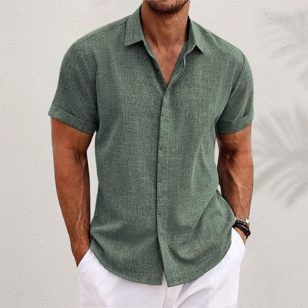 Atmungsaktives Kurzarm-Hemd für Herren – Leichtes Button-Down-Hemd aus Baumwollmix für sommerliche Freizeit & Büro