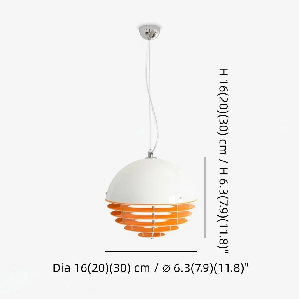 Glass Dome Ceiling Fixture Suspended Lighting 12 Inch Multicolor Rings for Kitchen Island Breakfast Nook Entryway Bedroom Contemporary Decor | Thomler