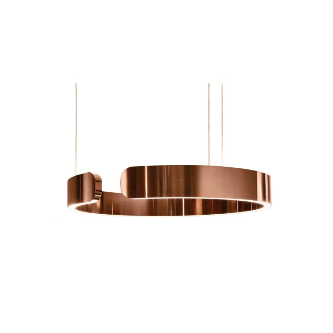 Runde LED-Deckenleuchte Aluminiumring 50 cm, höhenverstellbar für Kücheninsel, Essbereich, Foyer, moderne hängende Halo-Leuchte, Energieeffizient | Thomler