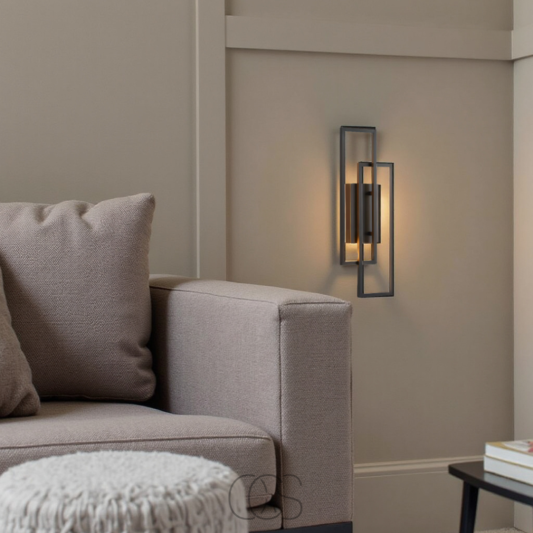 Modern Linear LED Wall Sconce 16 in Matte Black Aluminum for Hallways Bedrooms Living Rooms 3000K Warm Accent Light | Thomler