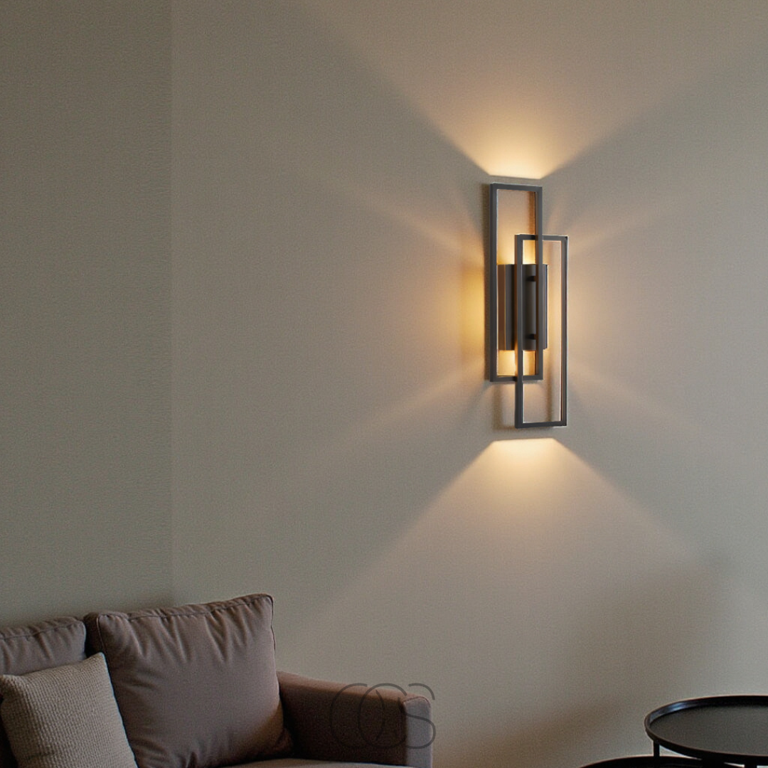 Modern Linear LED Wall Sconce 16 in Matte Black Aluminum for Hallways Bedrooms Living Rooms 3000K Warm Accent Light | Thomler
