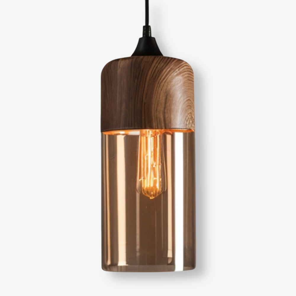 Hanglamp met gerookt glazen bol van 25 cm - voor kookeiland, eettafel of bar - Mid-Century stijl, in hoogte verstelbaar - 220V (VS) | Thomler