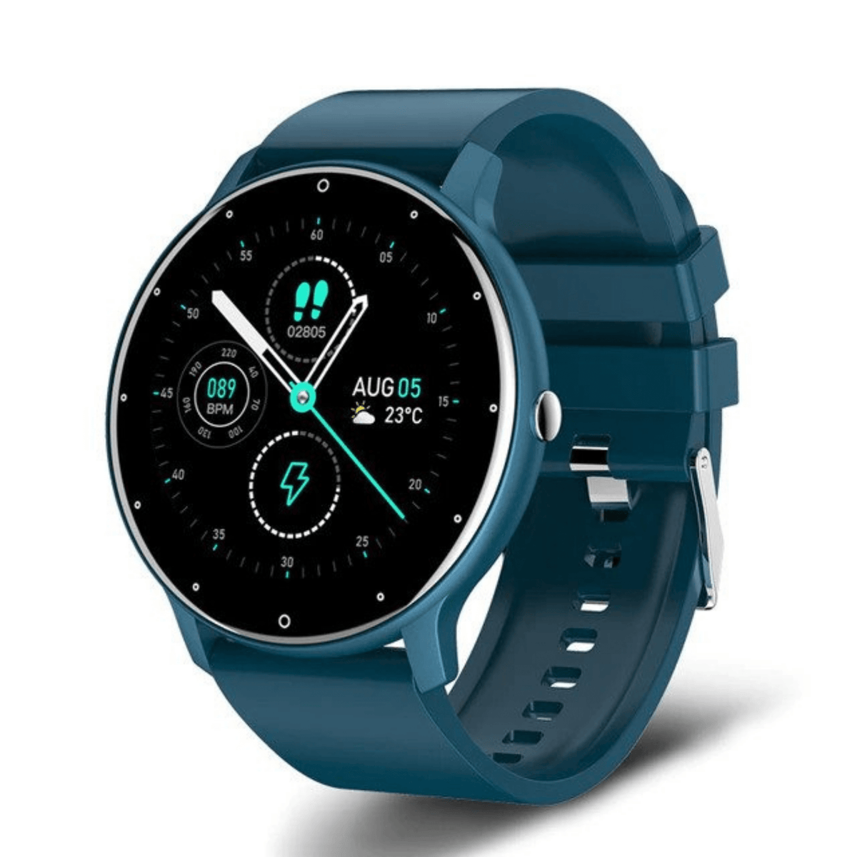 Fitness-Smartwatch mit Herzfrequenzmesser, Anruf- & SMS-Benachrichtigungen, Bluetooth-Aktivitätstracker für iPhone & Android